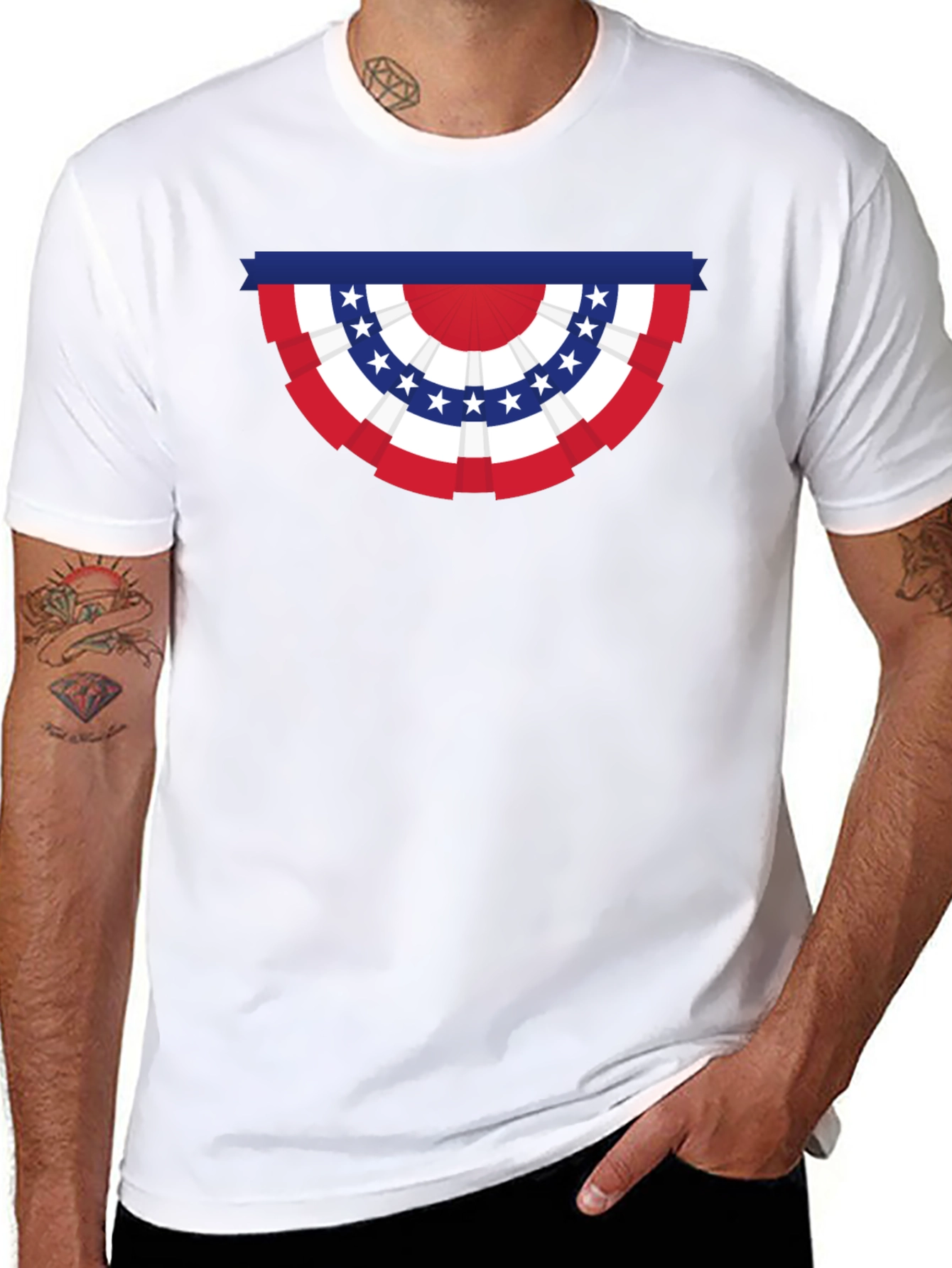 Patriotic Banner Graphic Tee - USA Pride T-Shirt