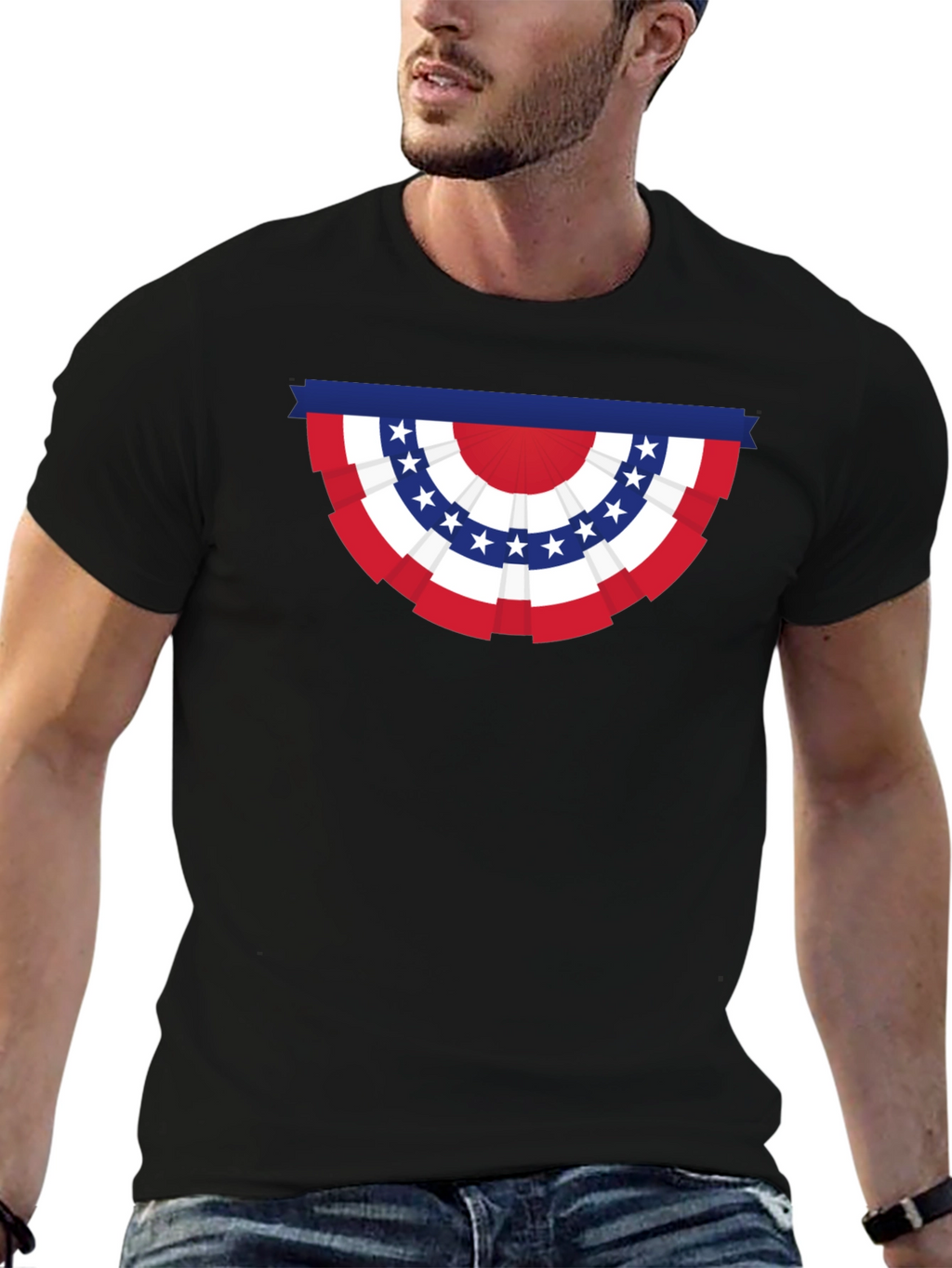 Patriotic Banner Graphic Tee - USA Pride T-Shirt
