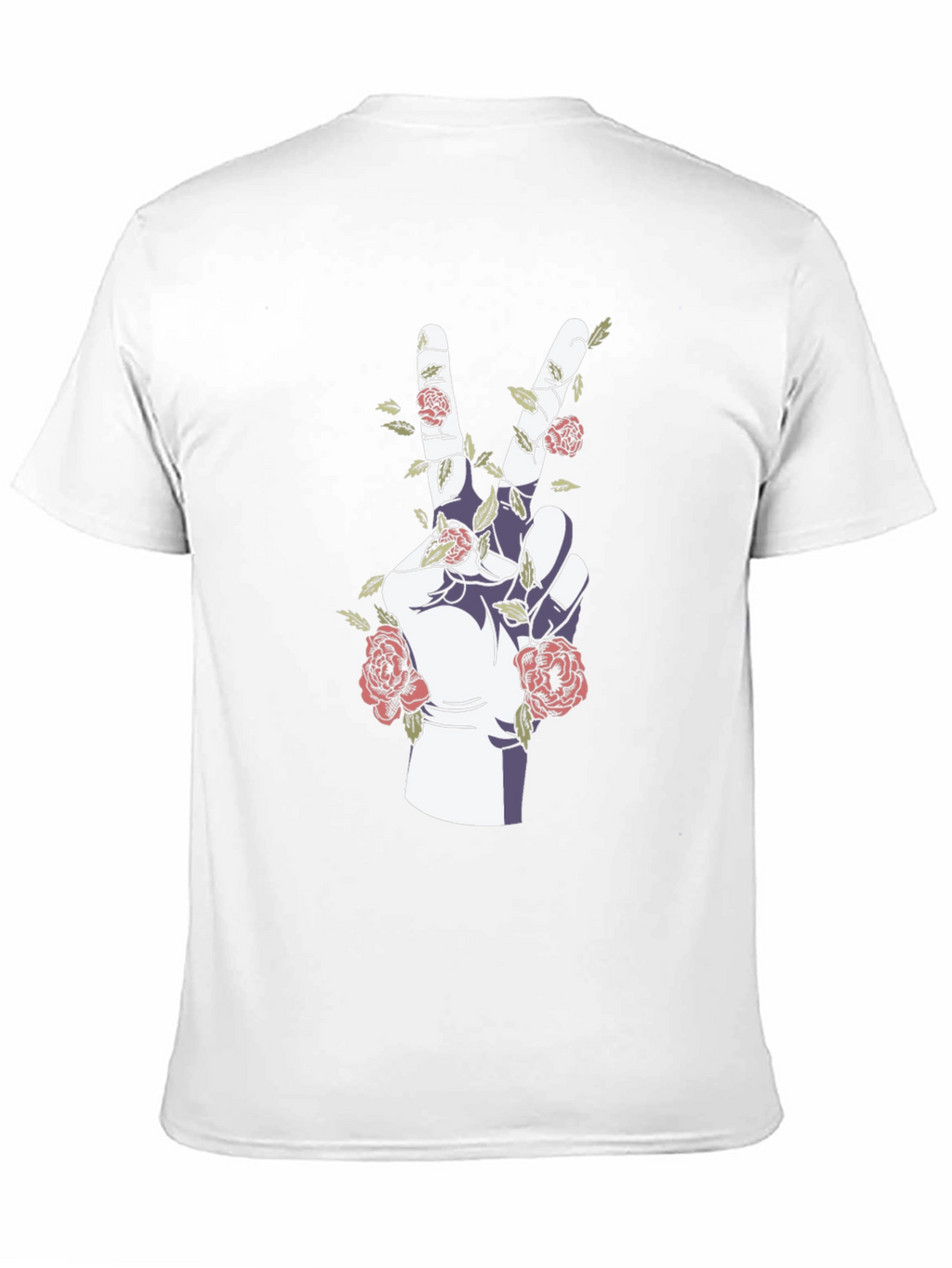 Peace Hand Rose Graphic T-Shirt