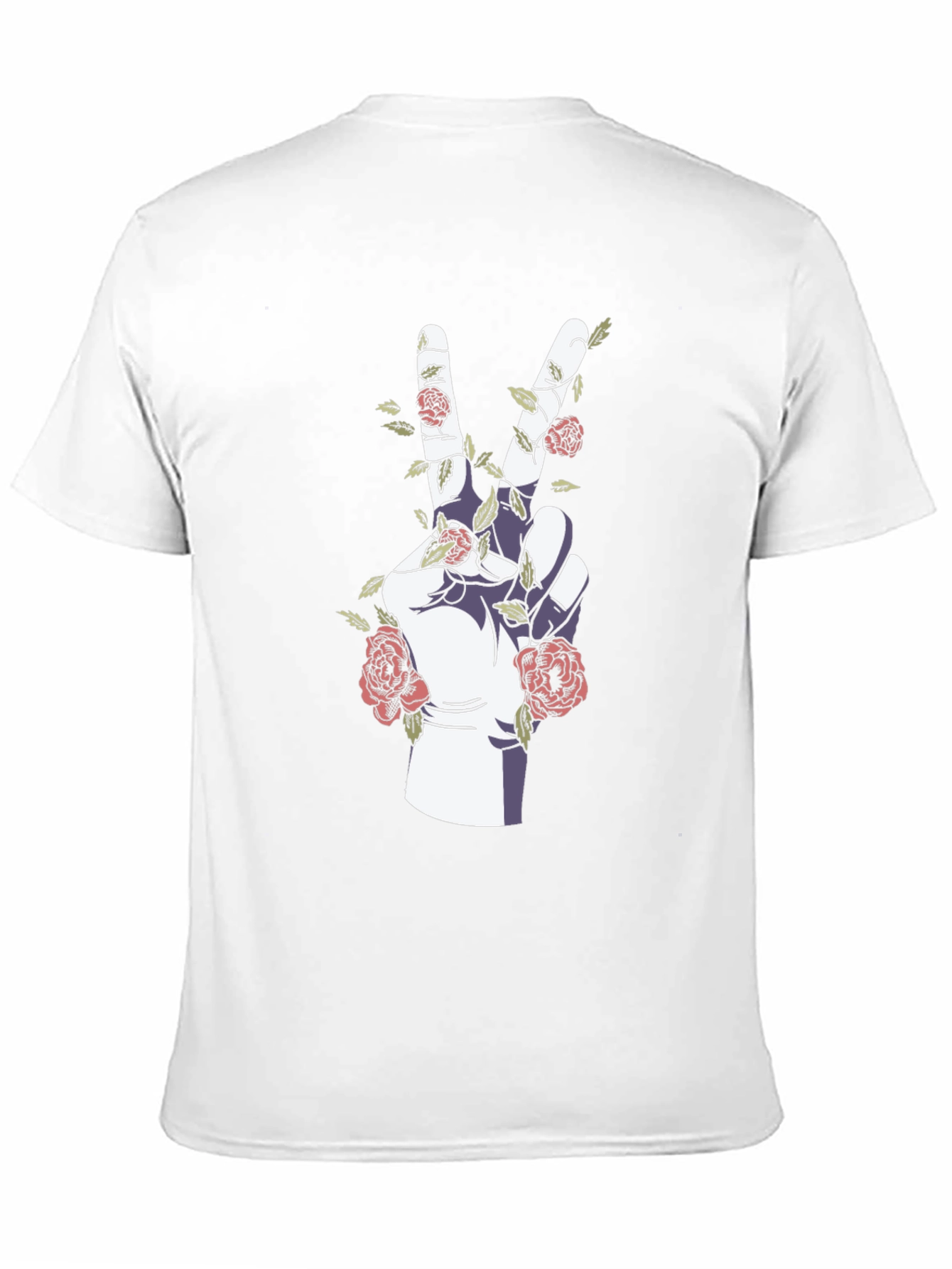 Peace Hand Rose Graphic T-Shirt