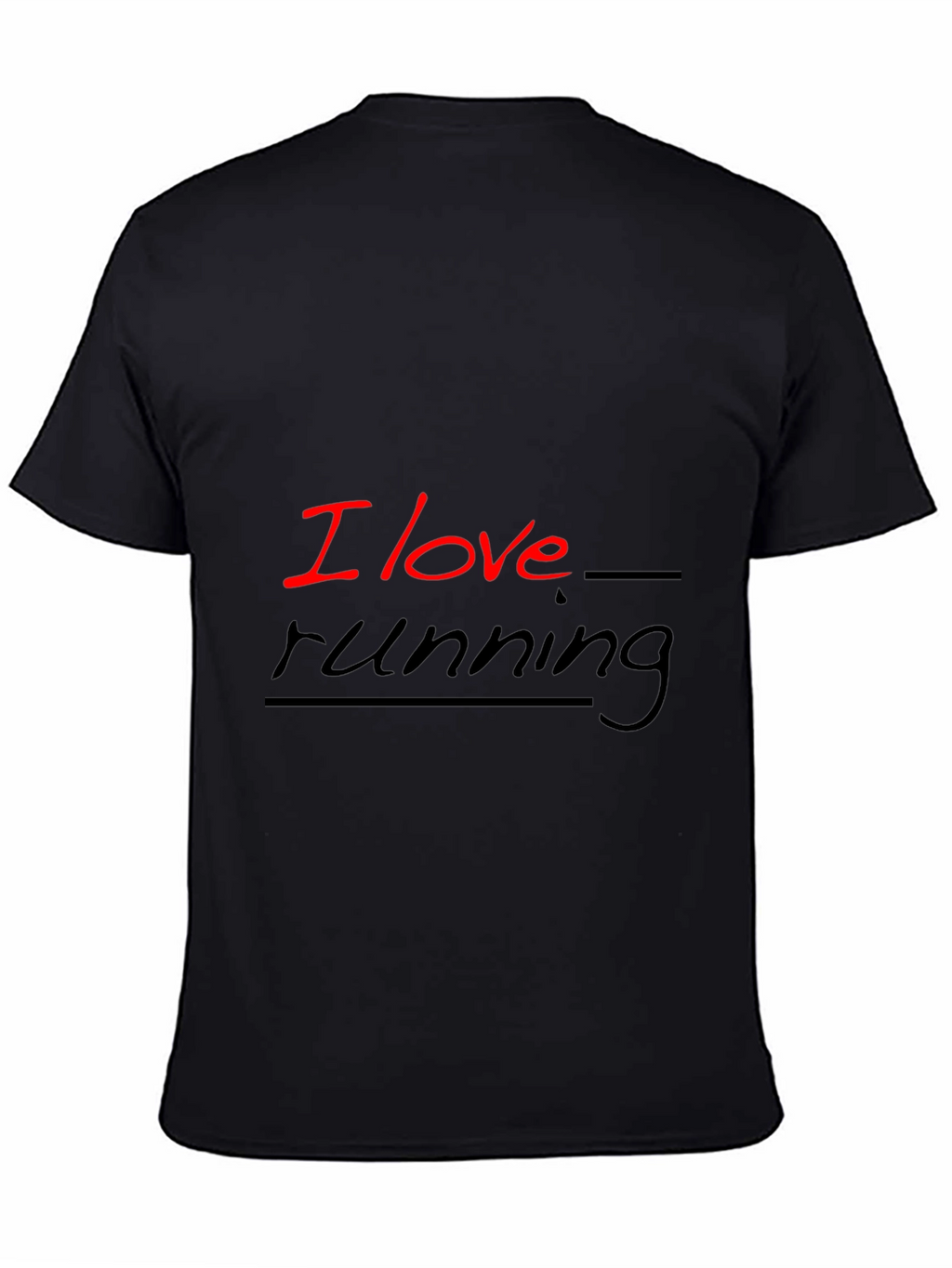 I Love Running Black Graphic Tee