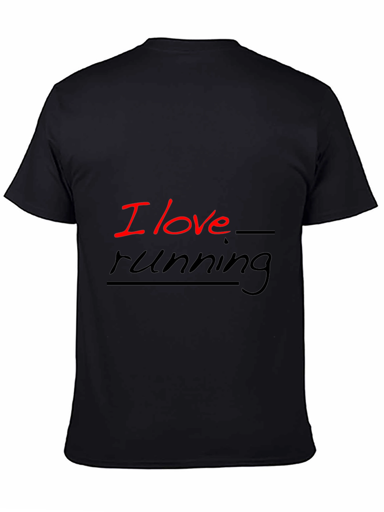 I Love Running Black Graphic Tee