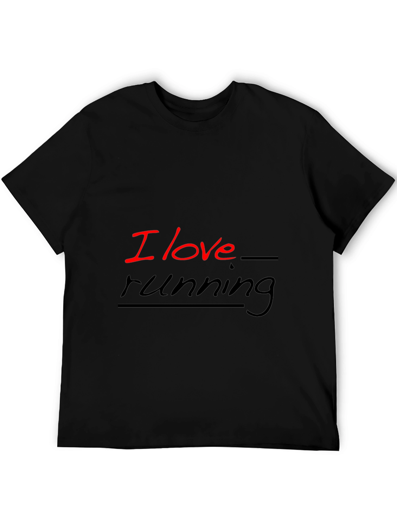 I Love Running Black Graphic Tee