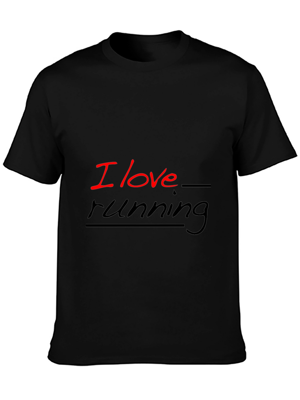 I Love Running Black Graphic Tee