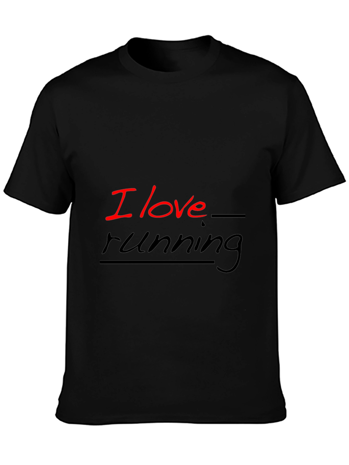I Love Running Black Graphic Tee