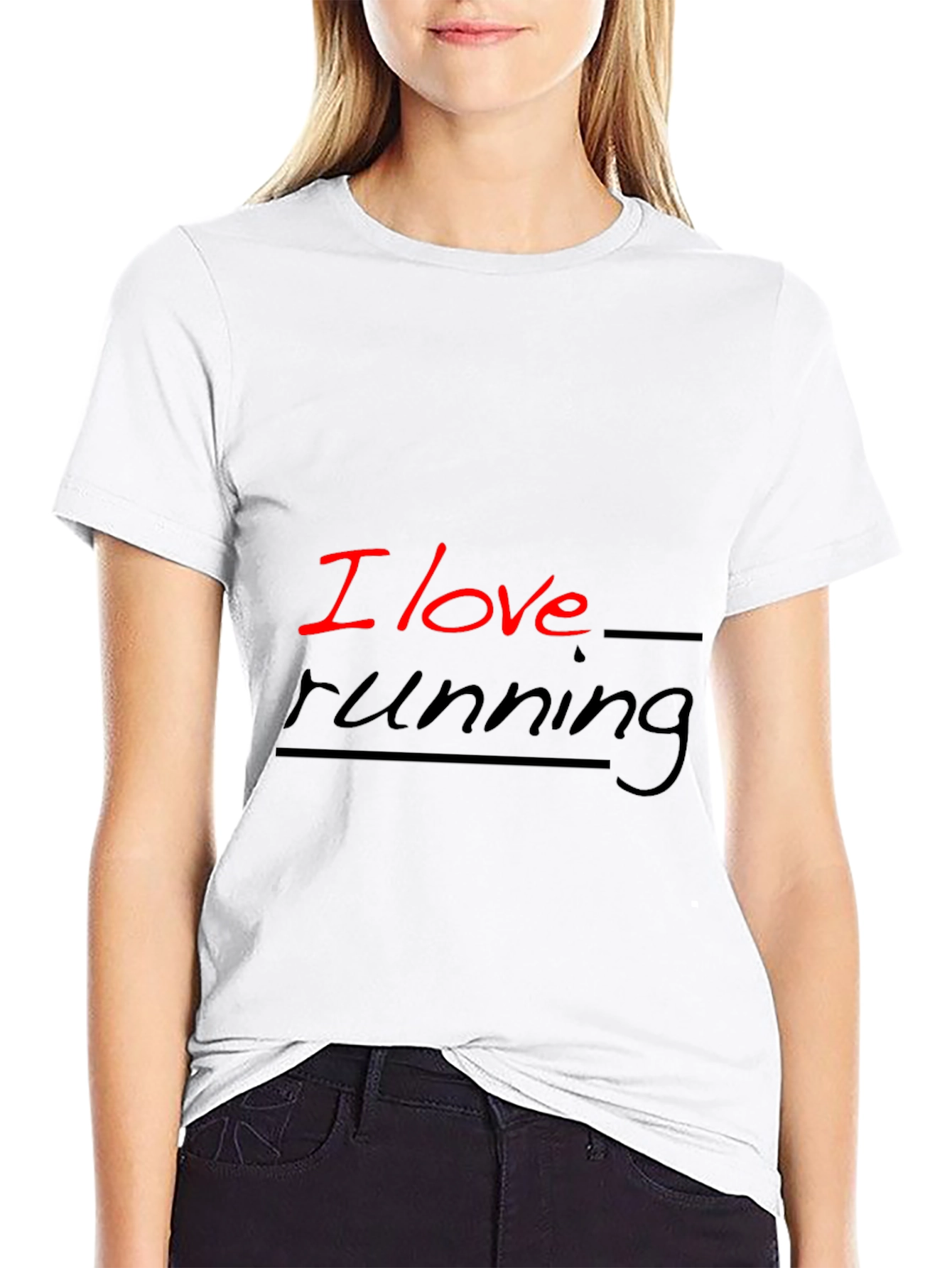 I Love Running Black Graphic Tee