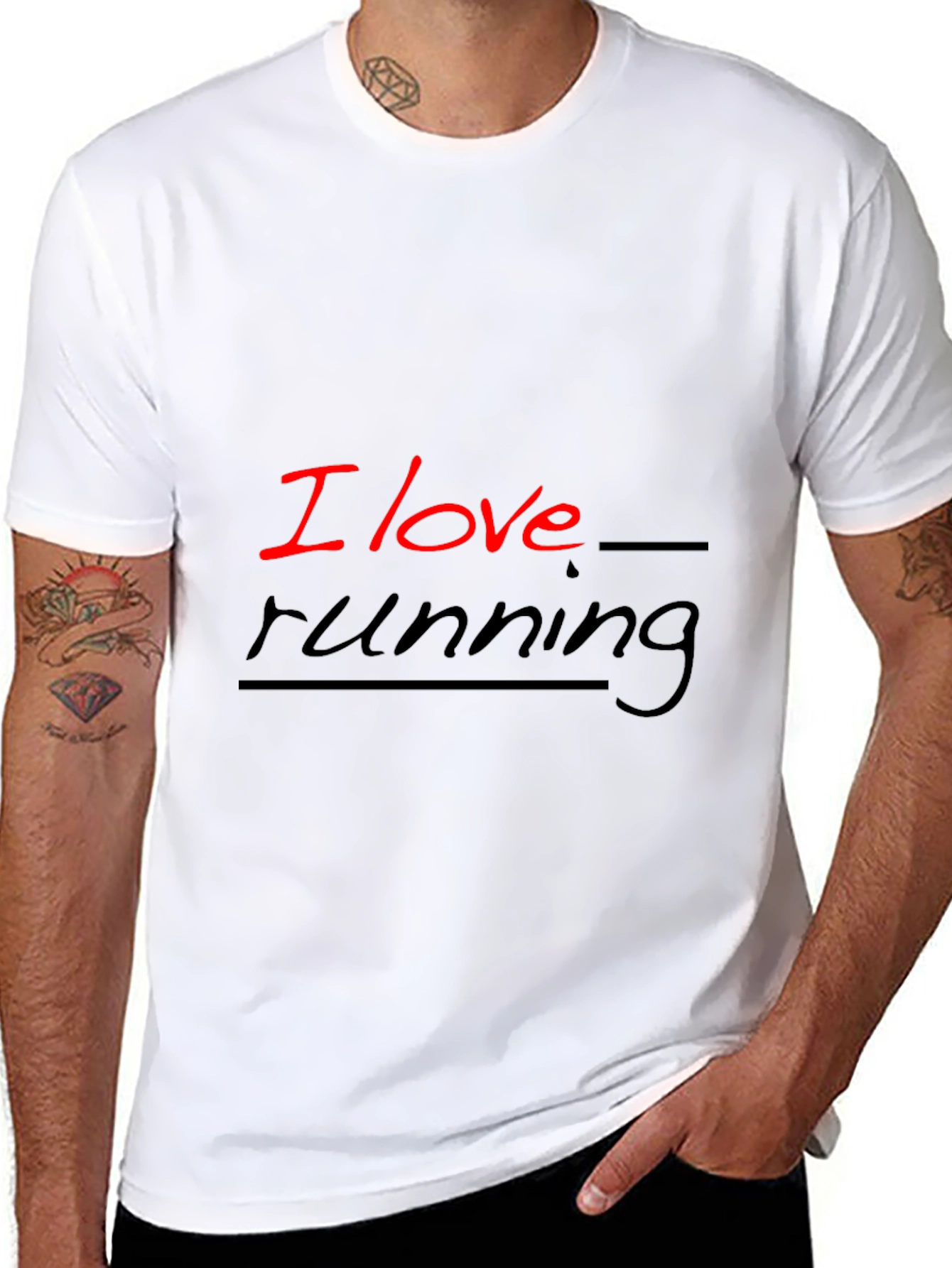 I Love Running Black Graphic Tee