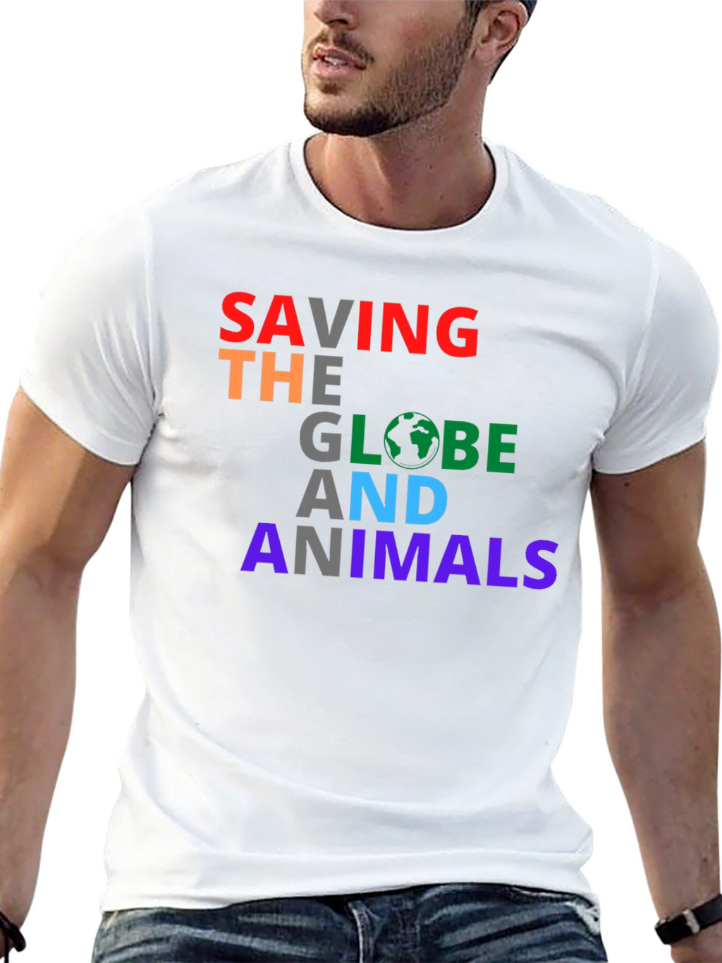 Saving the Globe and Animals Graphic Tee