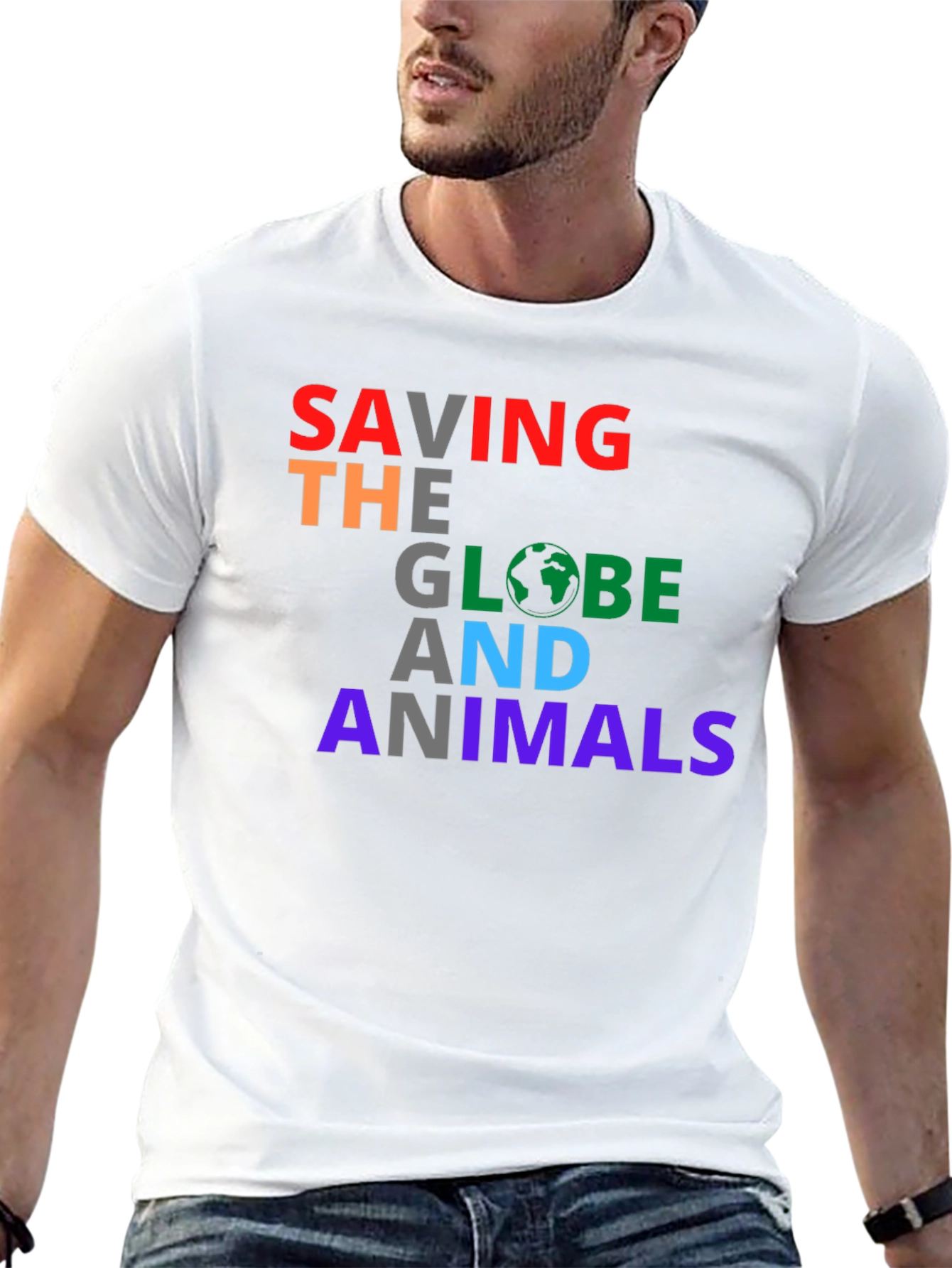 Saving the Globe and Animals Graphic Tee