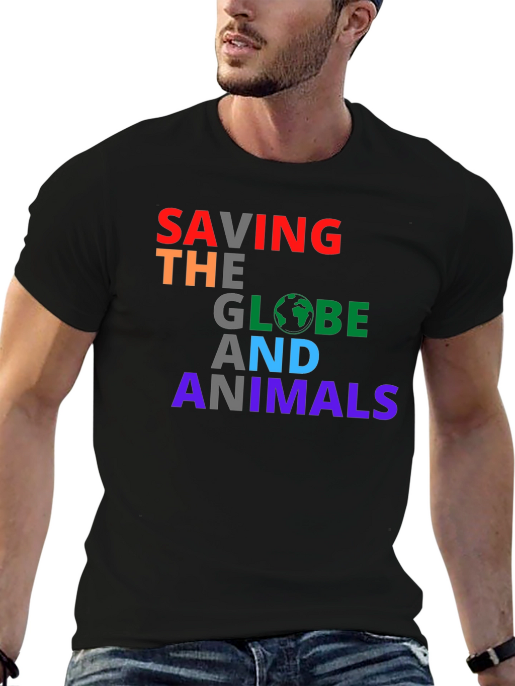 Saving the Globe and Animals Graphic Tee