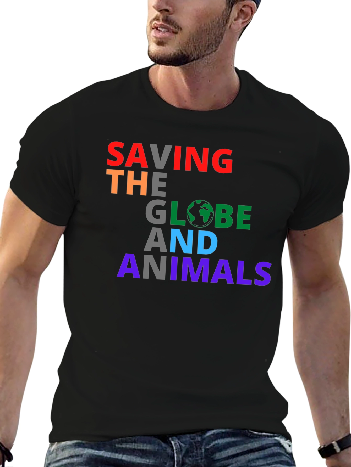 Saving the Globe and Animals Graphic Tee