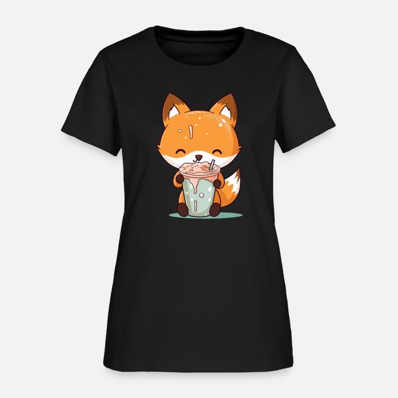 Kawaii Bubble Tea Fox Funny Boba-Tea Japanese Kids