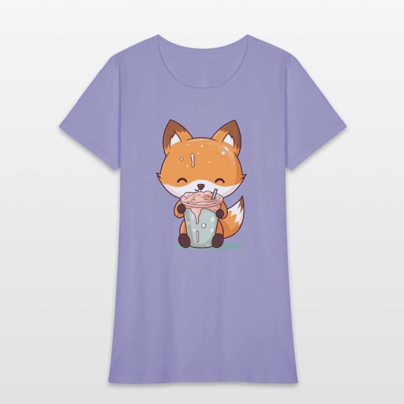 Kawaii Bubble Tea Fox Funny Boba-Tea Japanese Kids