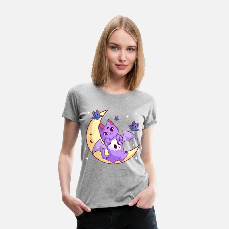 Kawaii Pastel Gothic Moon Skull Goth Cat