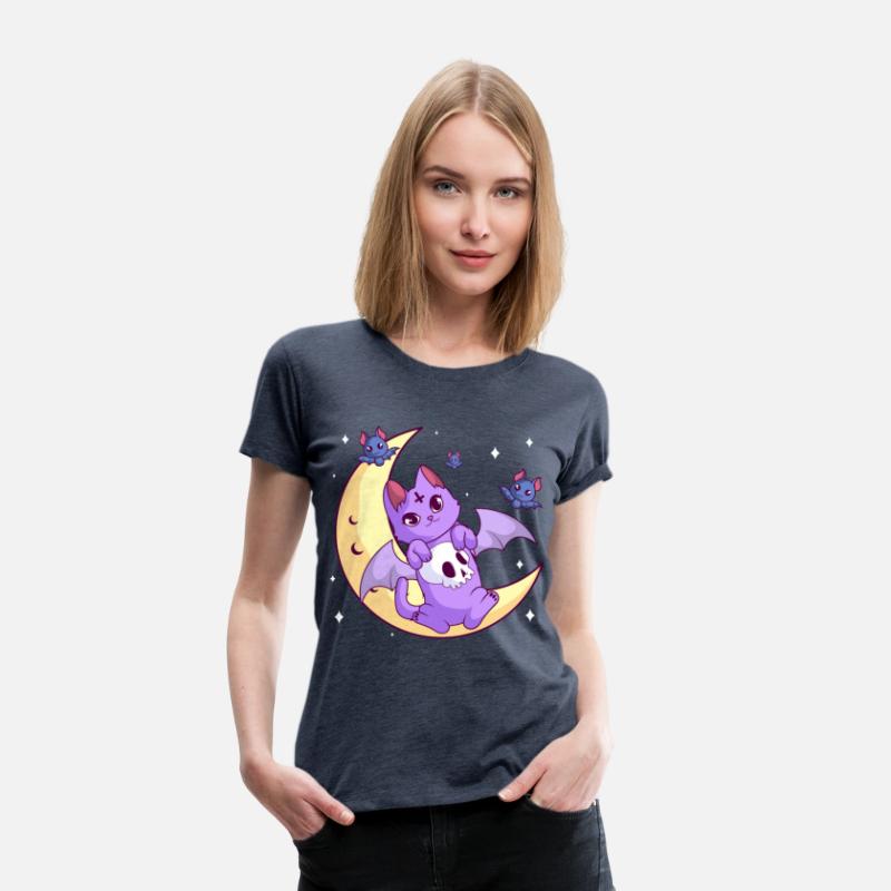 Kawaii Pastel Gothic Moon Skull Goth Cat