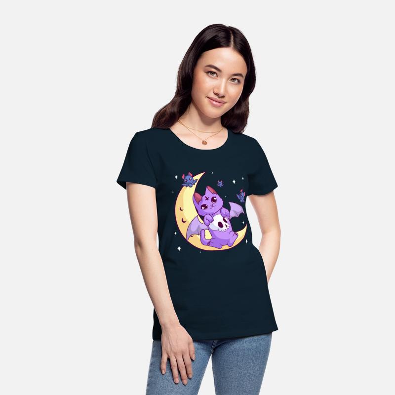 Kawaii Pastel Gothic Moon Skull Goth Cat