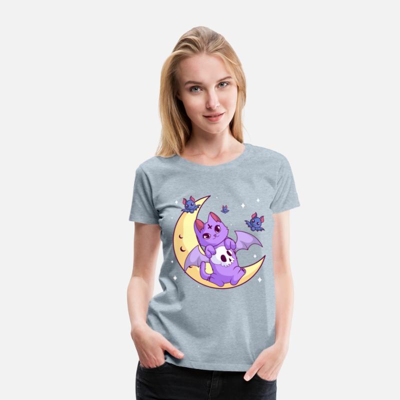 Kawaii Pastel Gothic Moon Skull Goth Cat