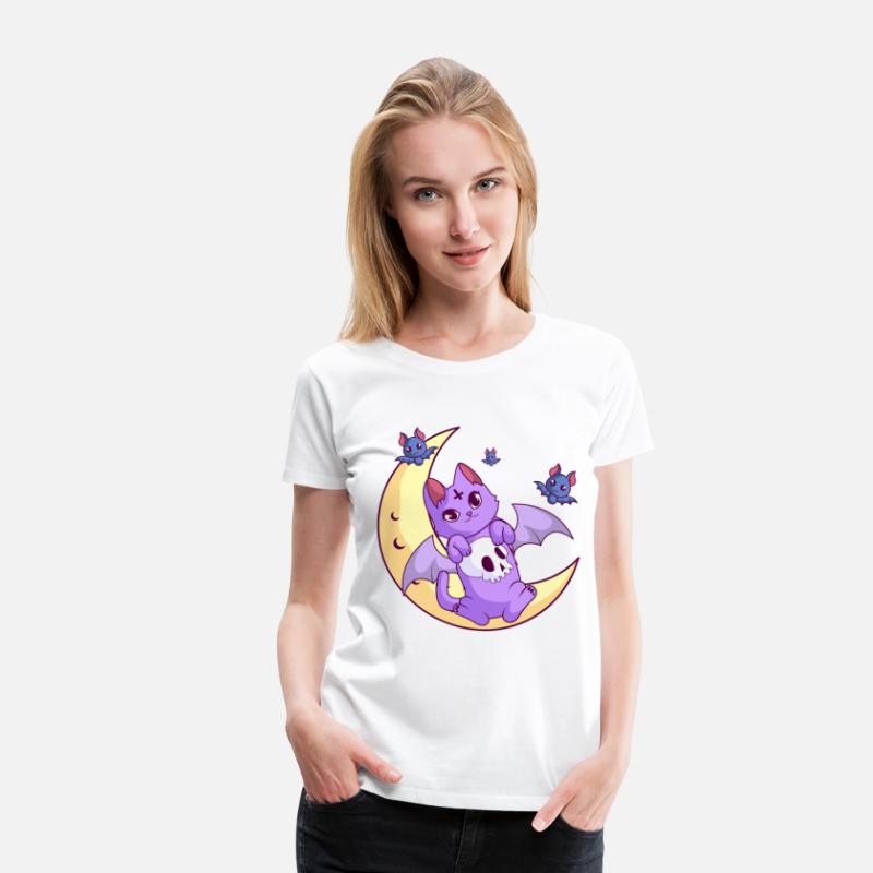 Kawaii Pastel Gothic Moon Skull Goth Cat