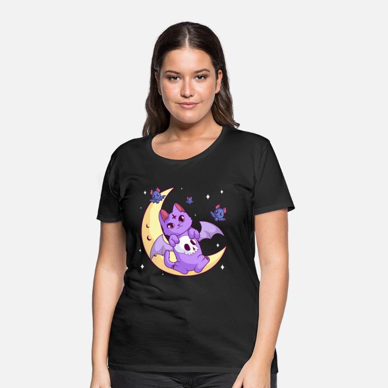 Kawaii Pastel Gothic Moon Skull Goth Cat