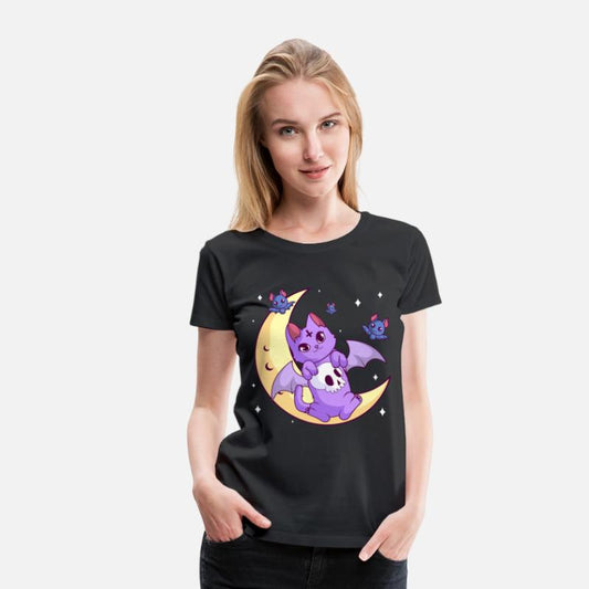 Kawaii Pastel Gothic Moon Skull Goth Cat