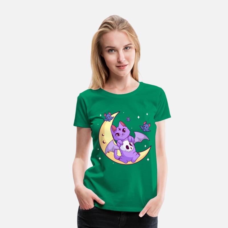 Kawaii Pastel Gothic Moon Skull Goth Cat
