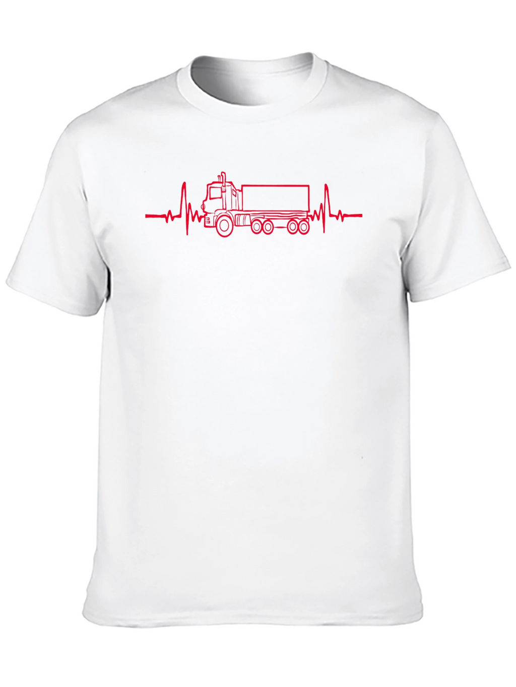 Truck Heartbeat Graphic T-Shirt - Black