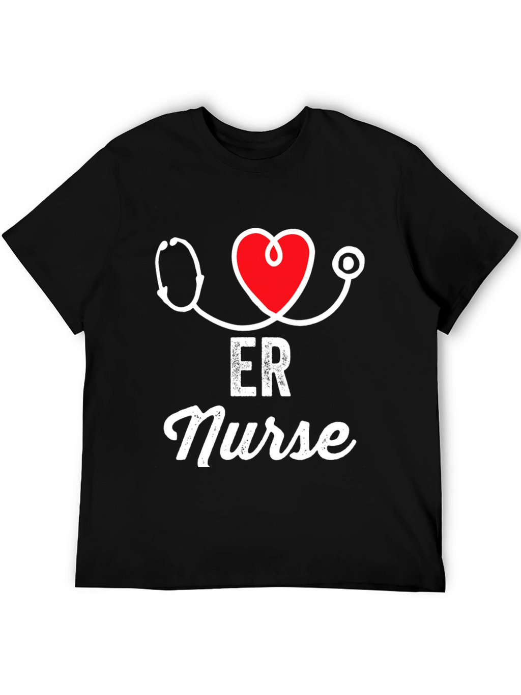ER Nurse Stethoscope Heart Graphic T-Shirt