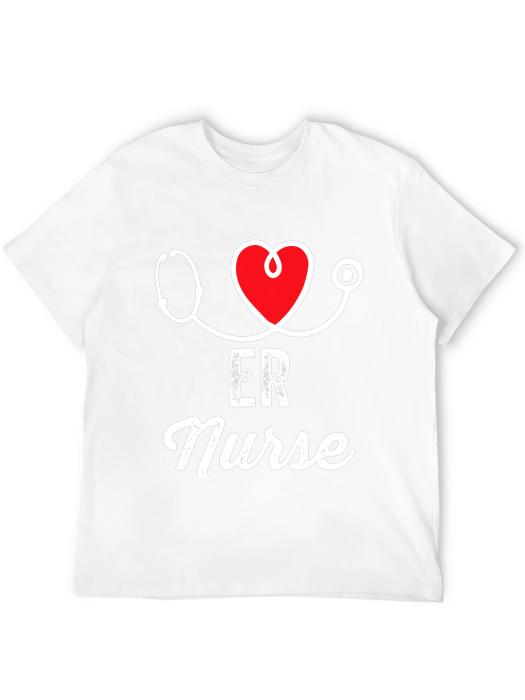 ER Nurse Stethoscope Heart Graphic T-Shirt
