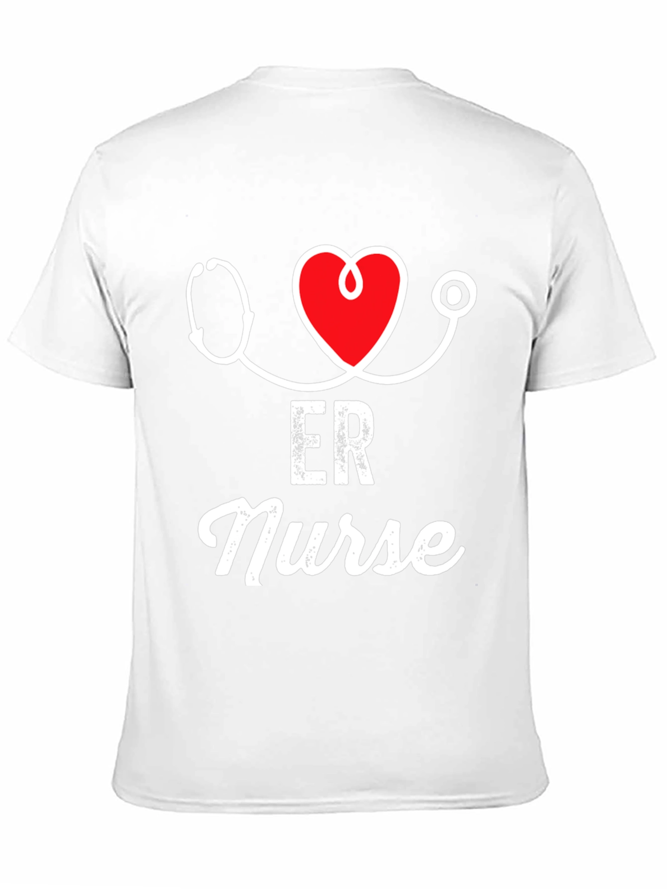 ER Nurse Stethoscope Heart Graphic T-Shirt