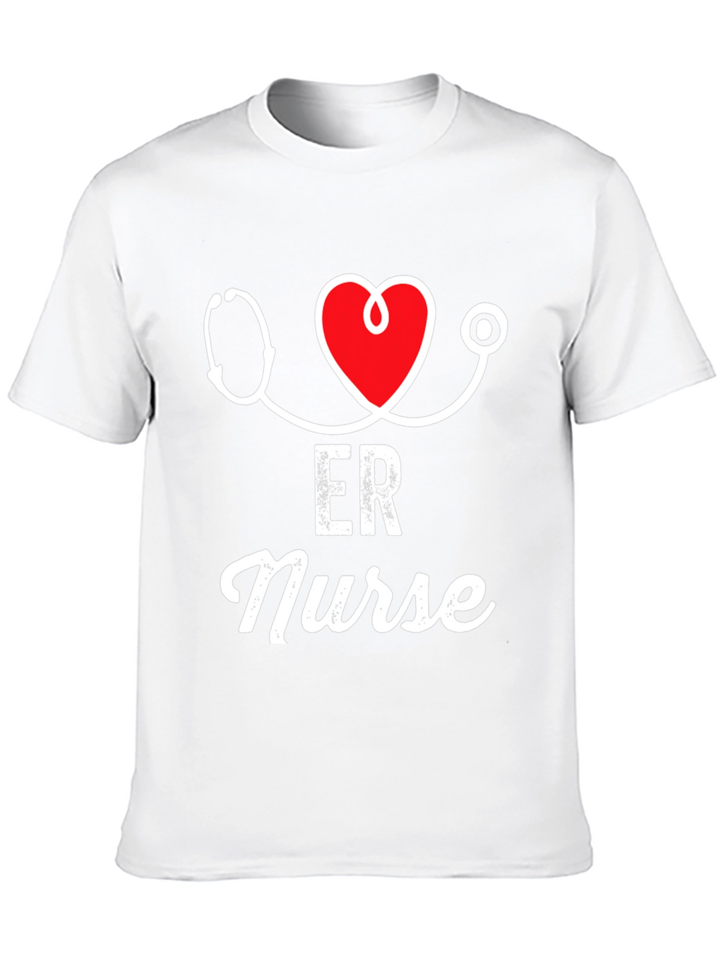 ER Nurse Stethoscope Heart Graphic T-Shirt