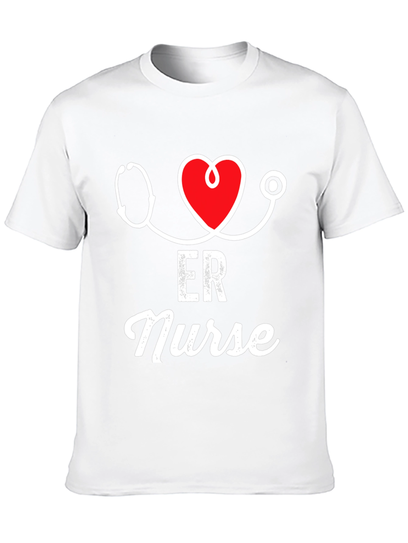 ER Nurse Stethoscope Heart Graphic T-Shirt