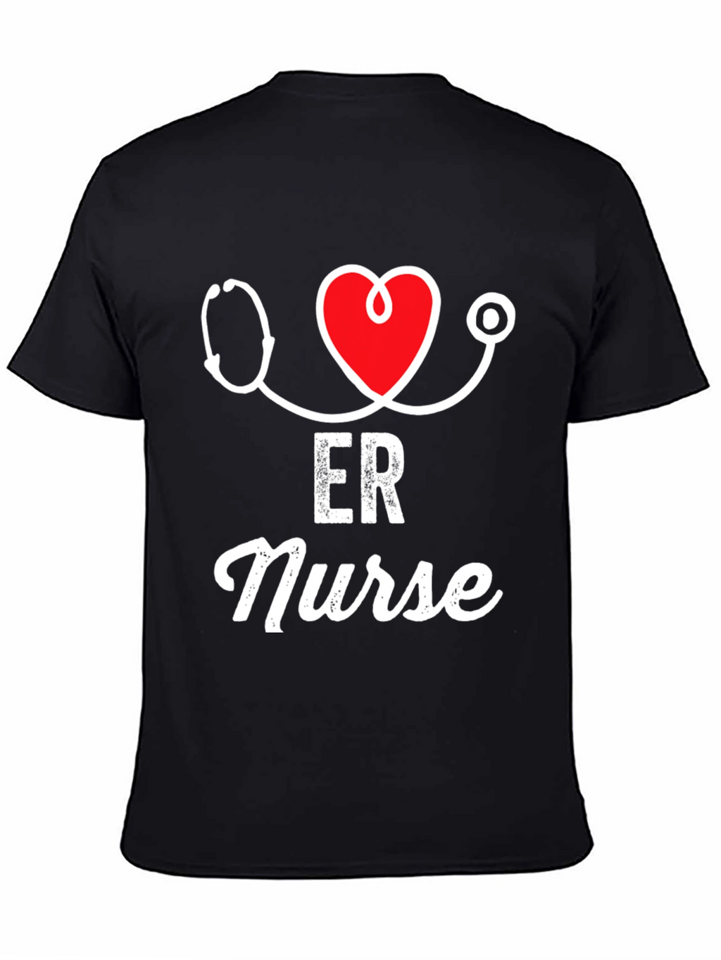 ER Nurse Stethoscope Heart Graphic T-Shirt