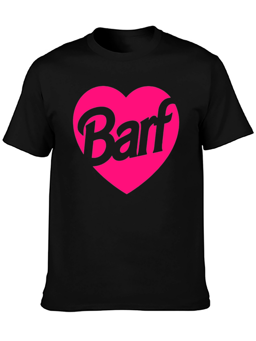 Barf Heart Graphic Tee - Black Crew Neck Shirt