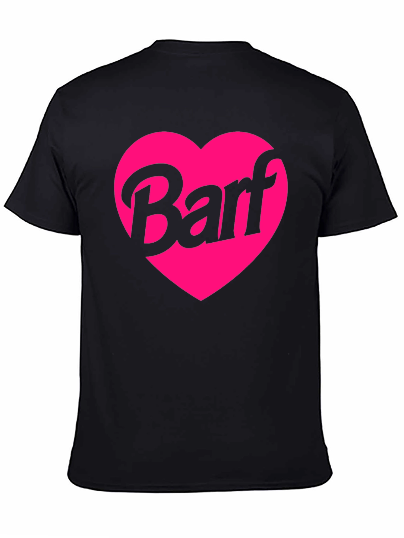 Barf Heart Graphic Tee - Black Crew Neck Shirt