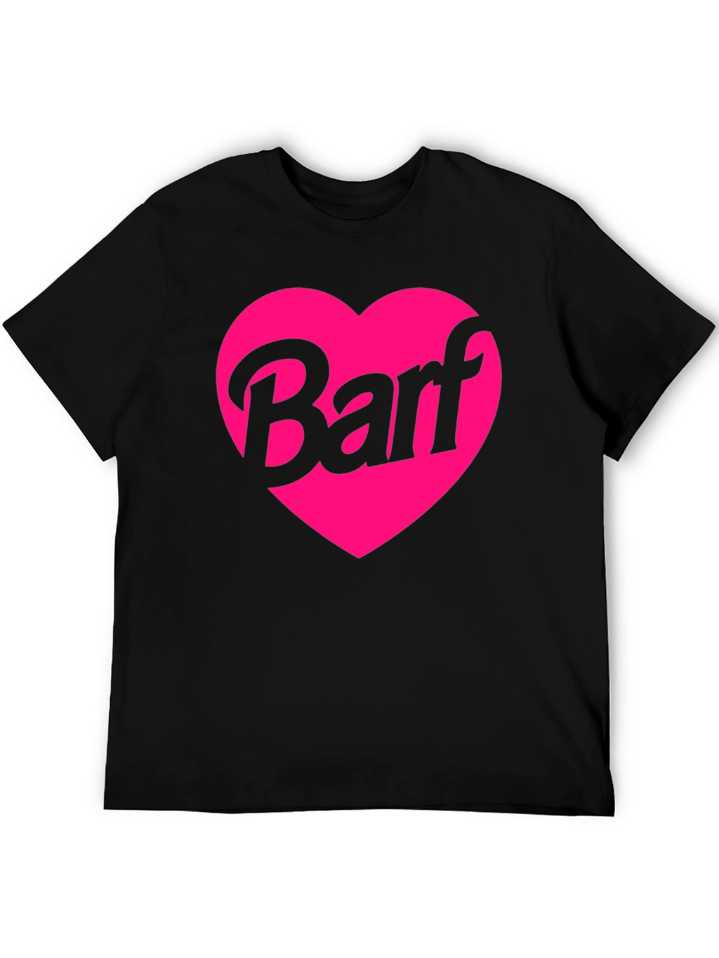 Barf Heart Graphic Tee - Black Crew Neck Shirt
