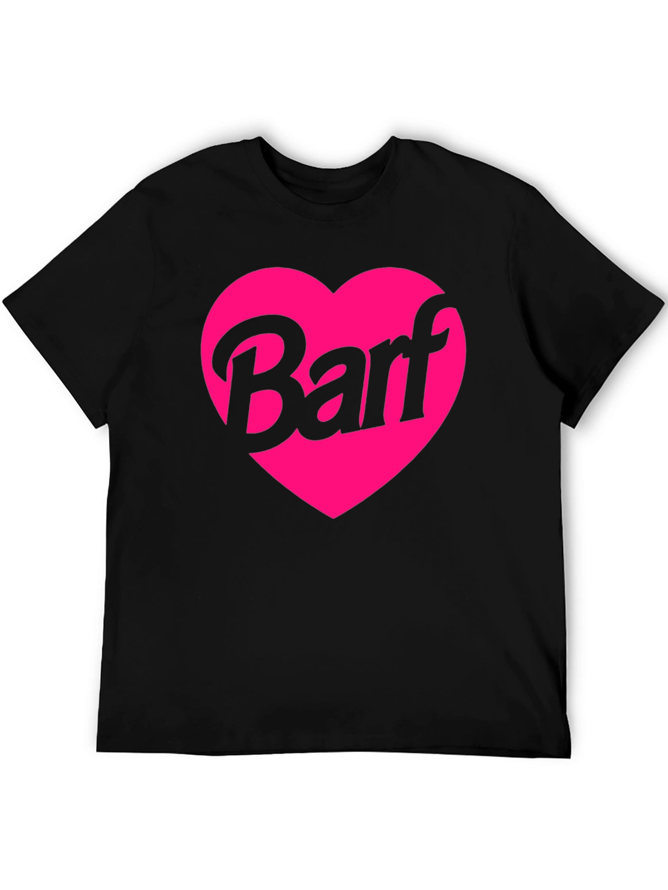 Barf Heart Graphic Tee - Black Crew Neck Shirt