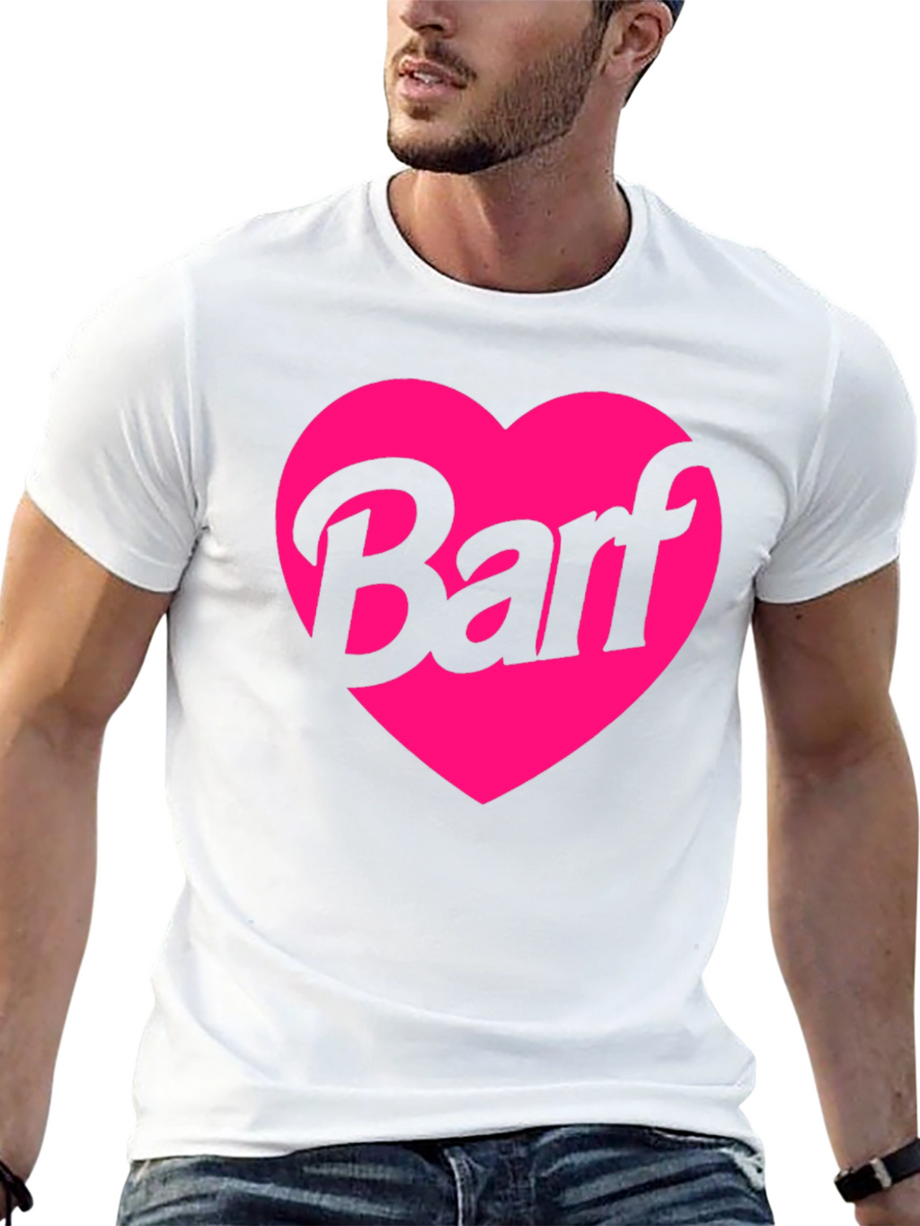 Barf Heart Graphic Tee - Black Crew Neck Shirt