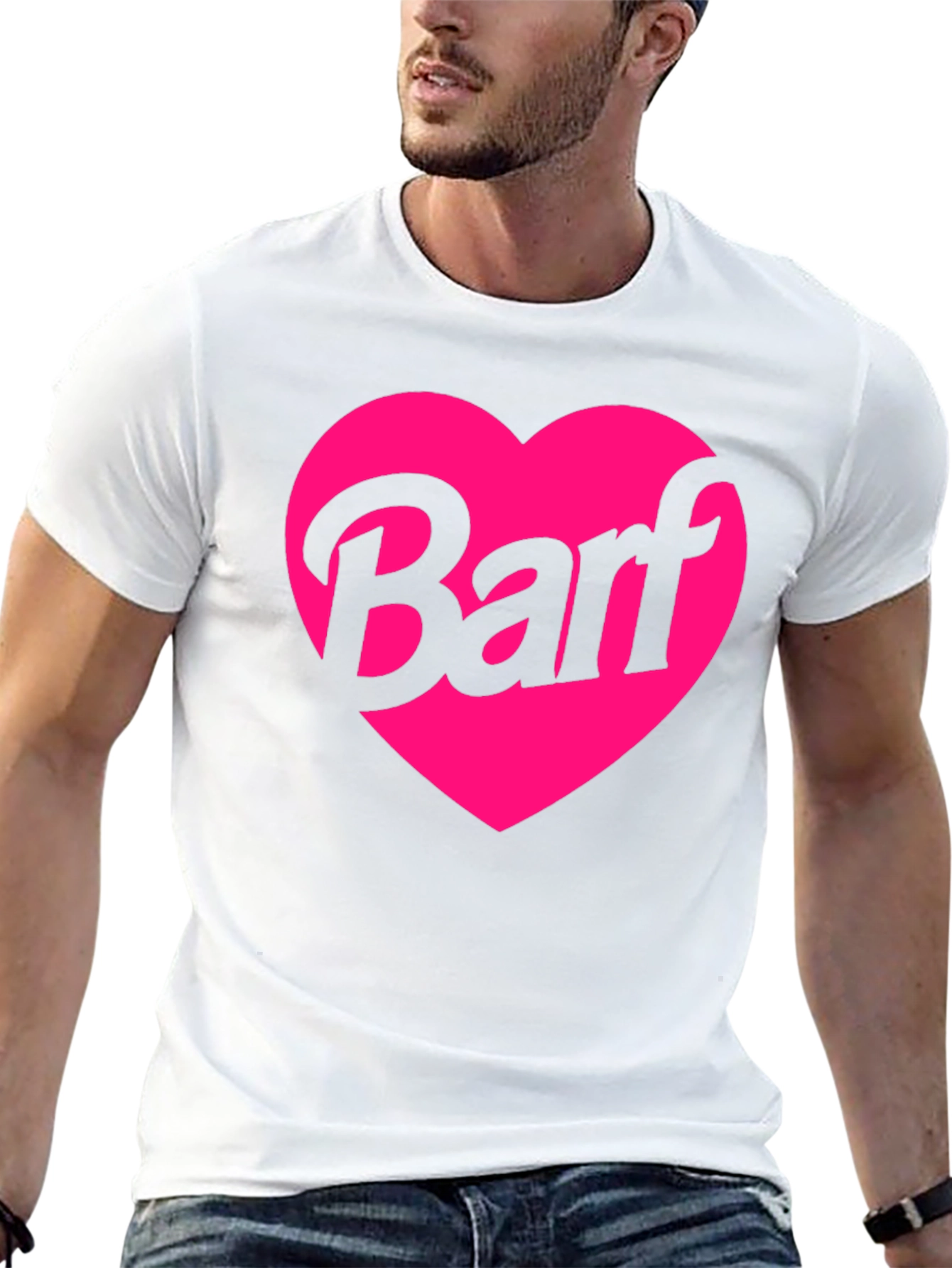 Barf Heart Graphic Tee - Black Crew Neck Shirt