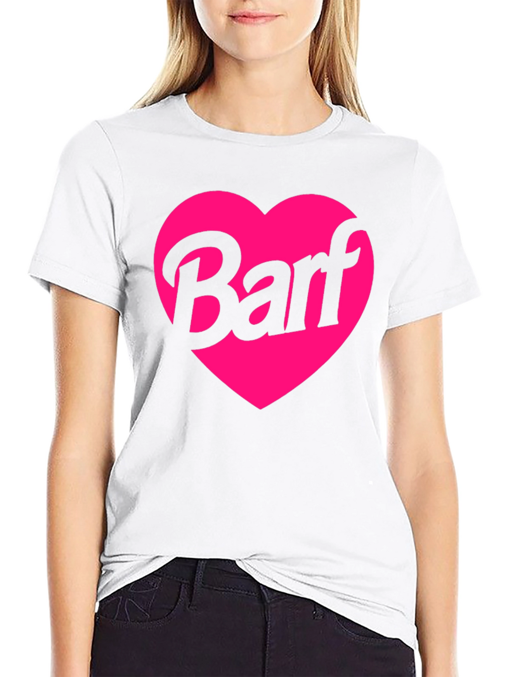 Barf Heart Graphic Tee - Black Crew Neck Shirt