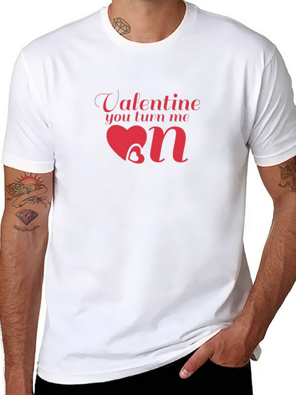 Valentine You Turn Me On Black T-Shirt