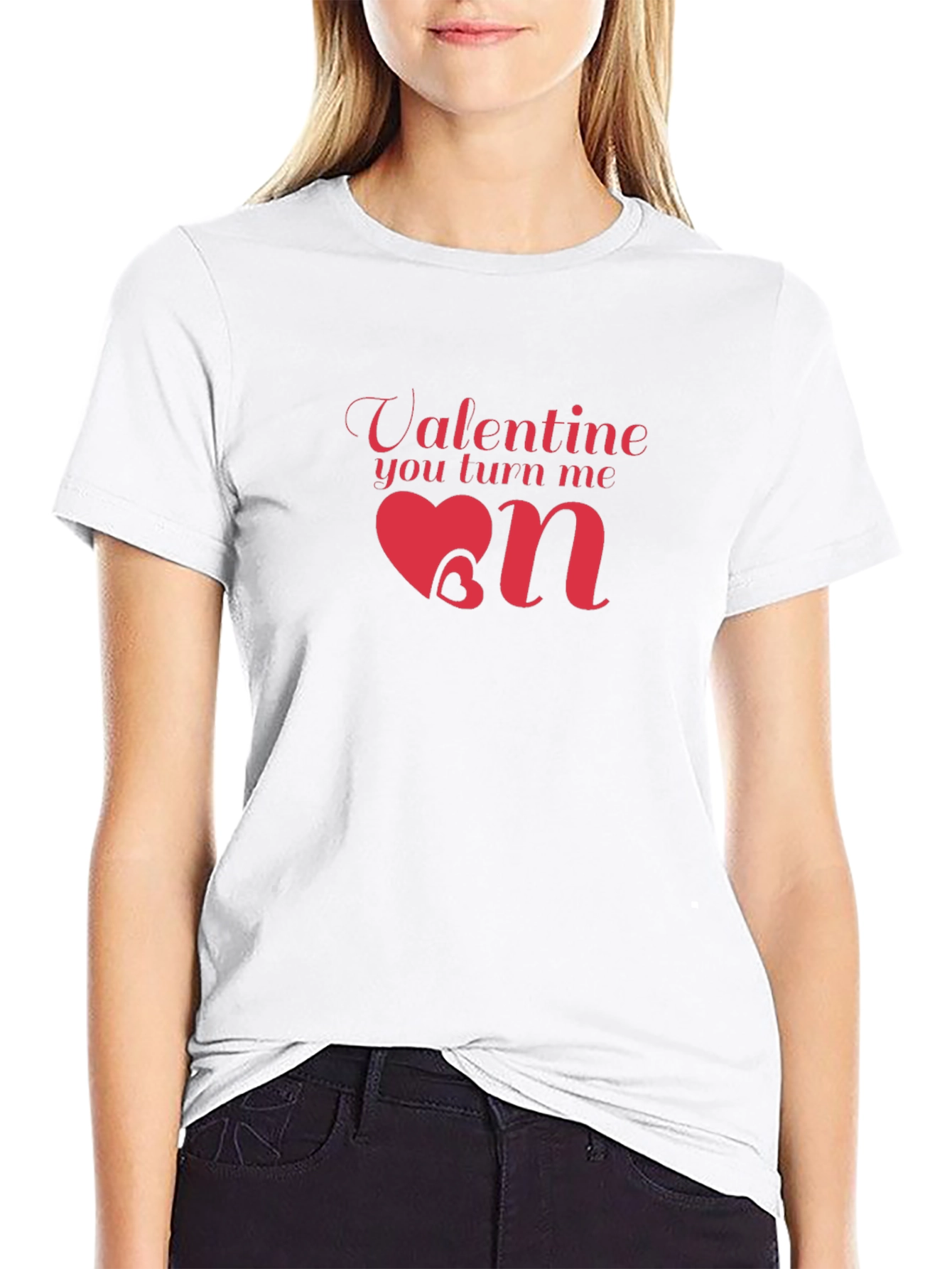 Valentine You Turn Me On Black T-Shirt
