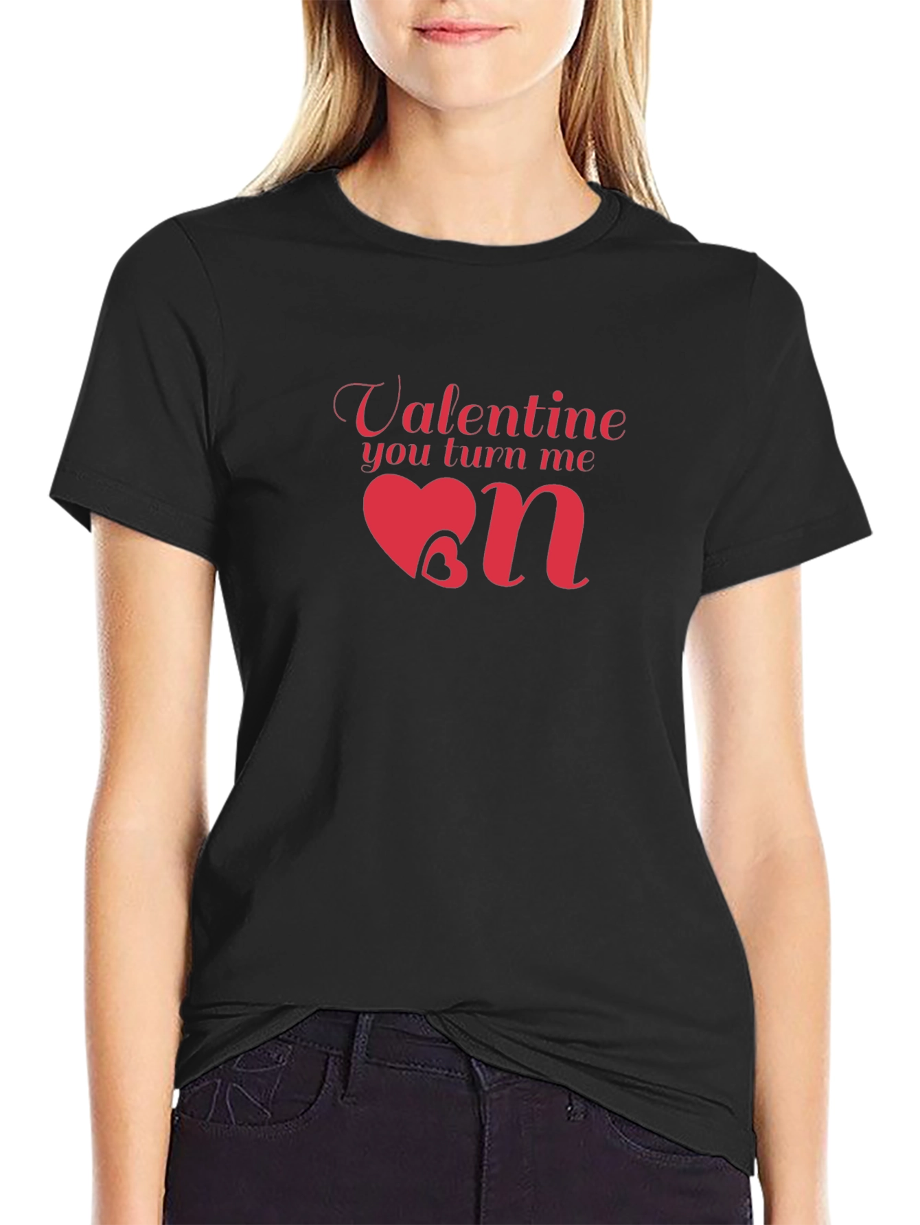 Valentine You Turn Me On Black T-Shirt