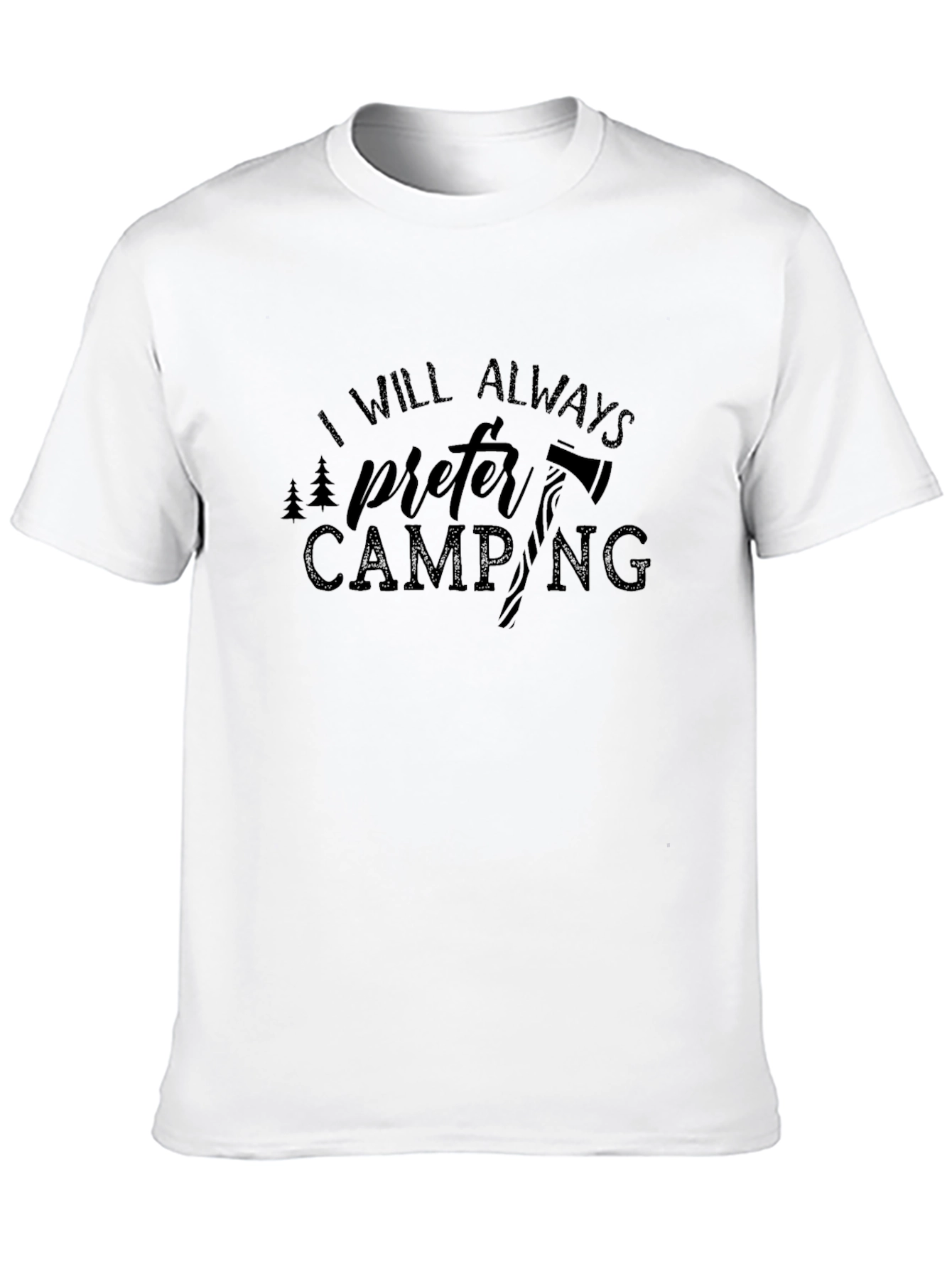 I Will Always Prefer Camping Graphic Tee - Black