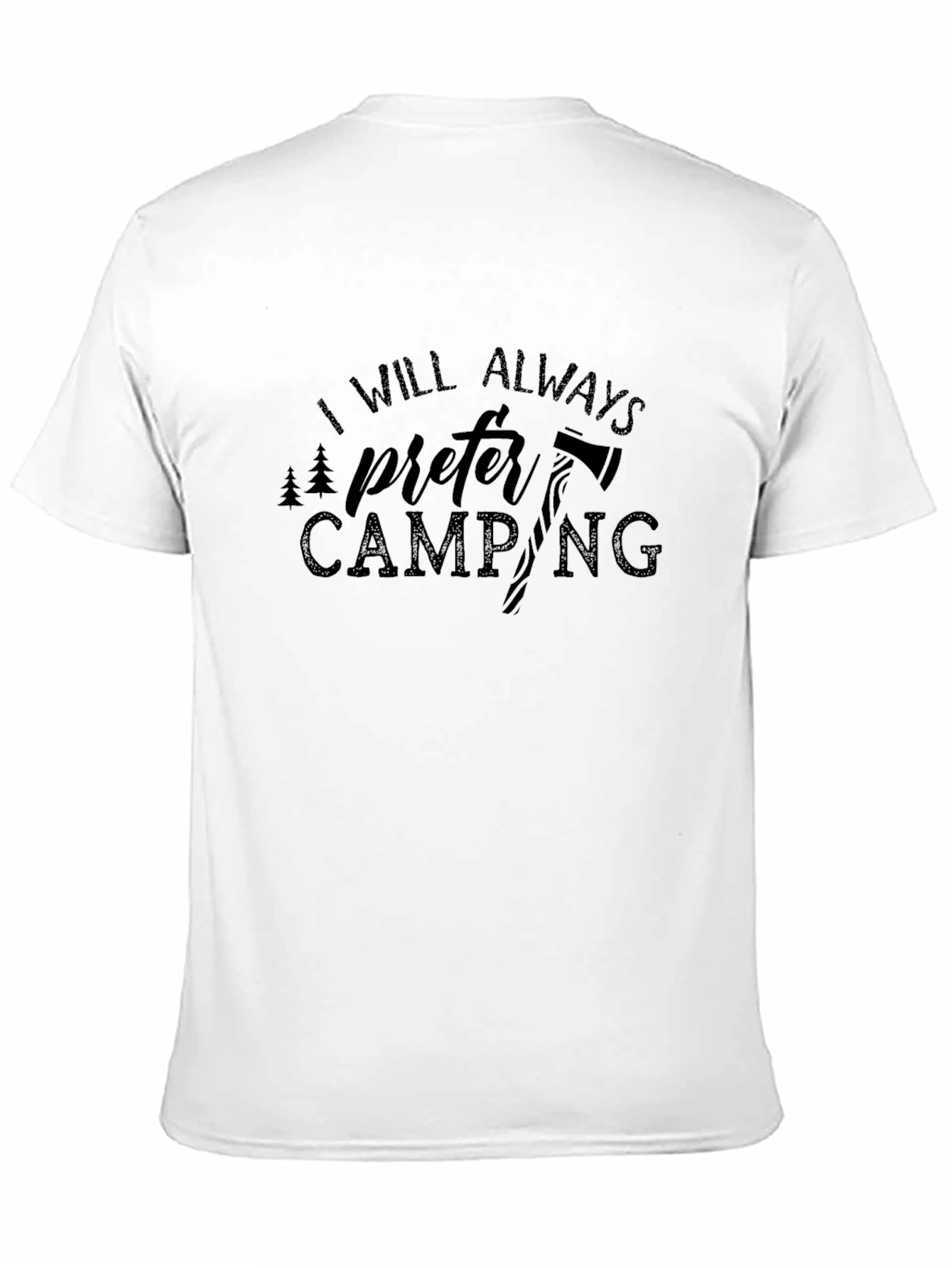 I Will Always Prefer Camping Graphic Tee - Black