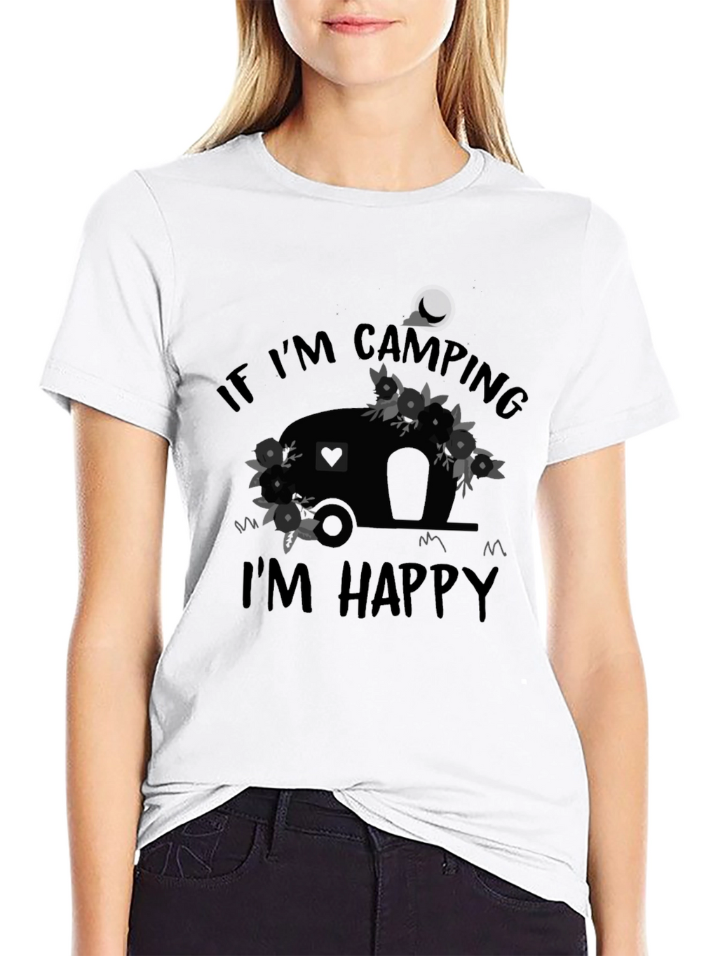 Camping Camper T-Shirt: If Im Camping Im Happy Tee