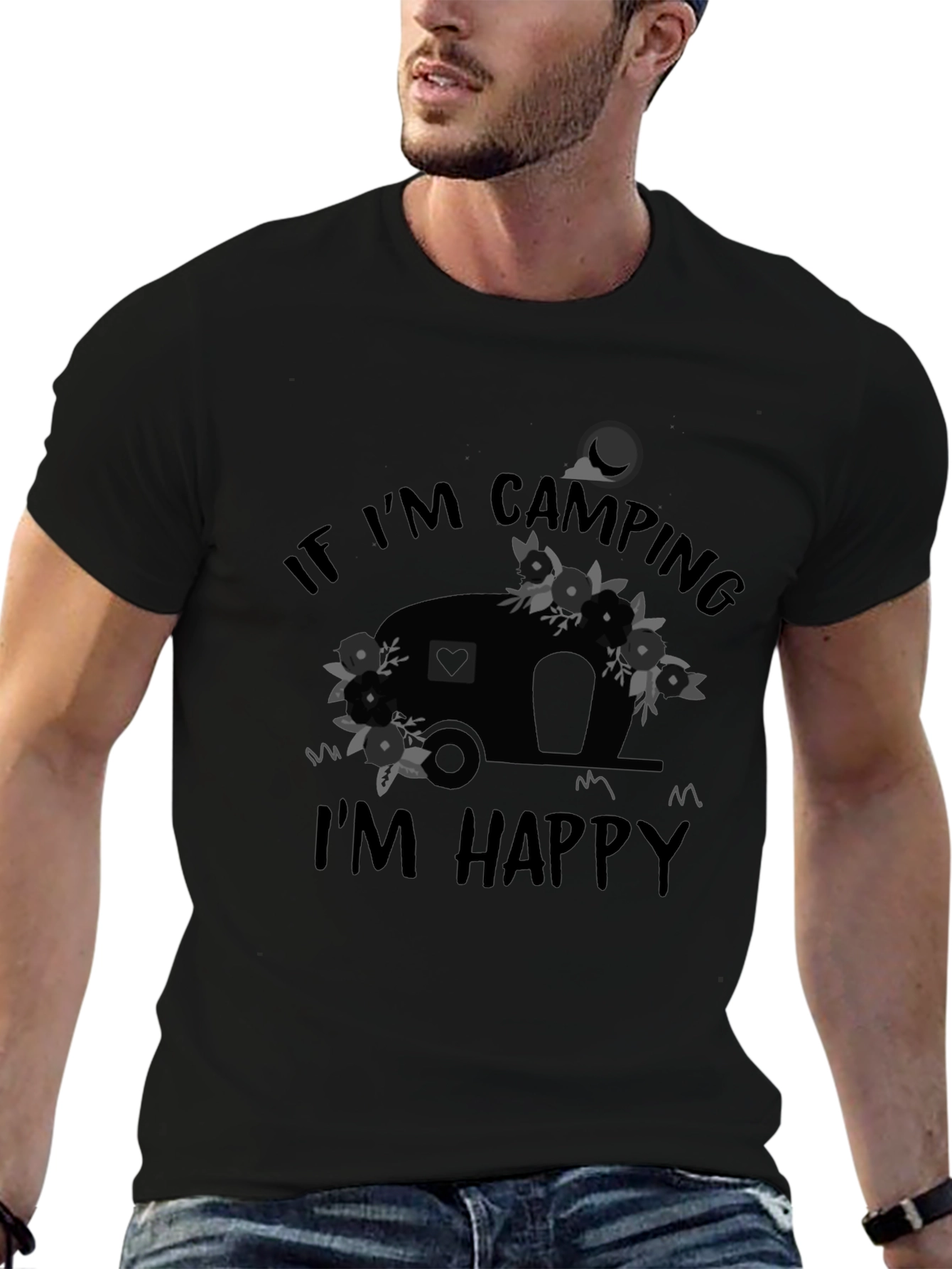 Camping Camper T-Shirt: If Im Camping Im Happy Tee