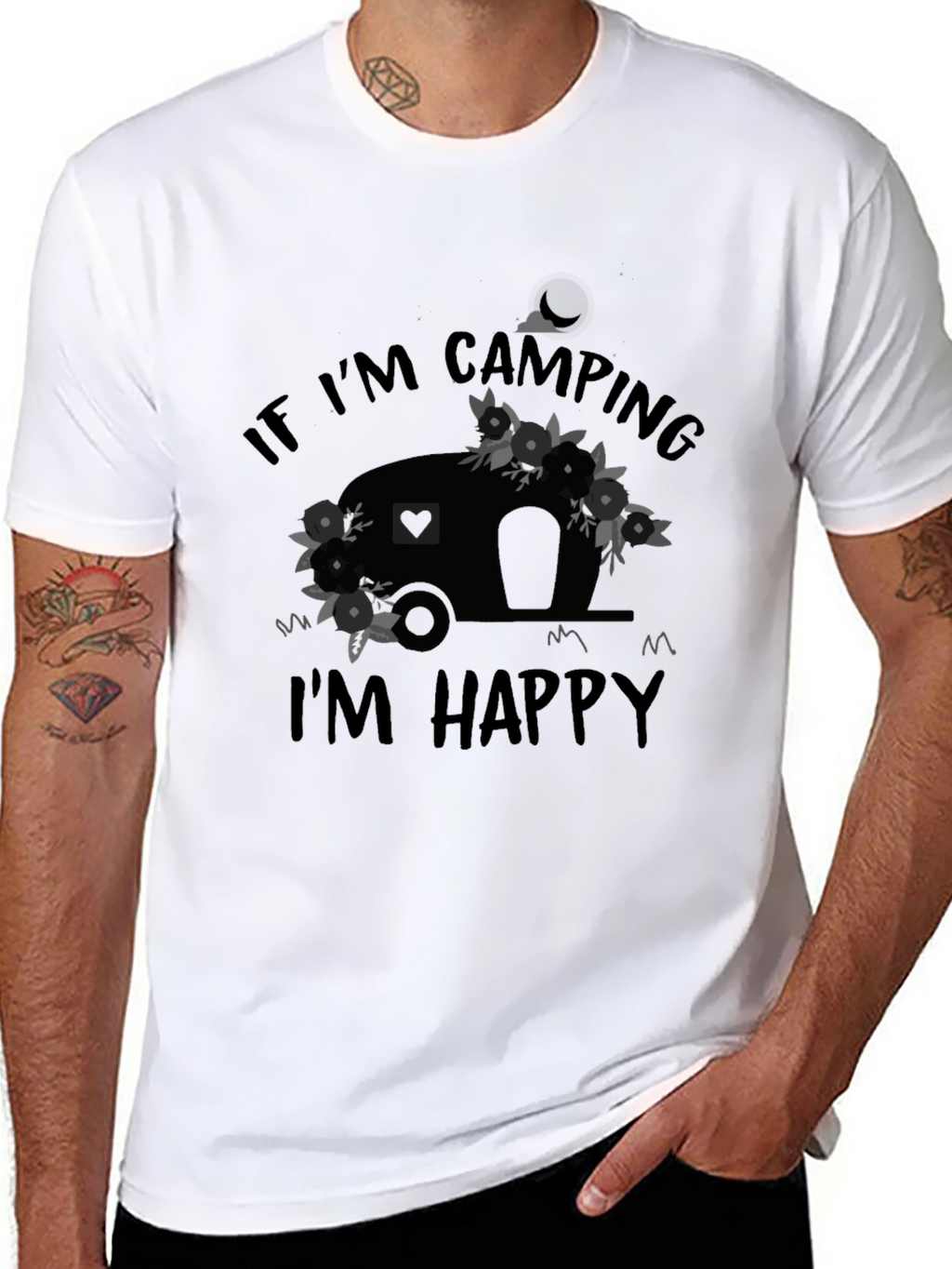 Camping Camper T-Shirt: If Im Camping Im Happy Tee