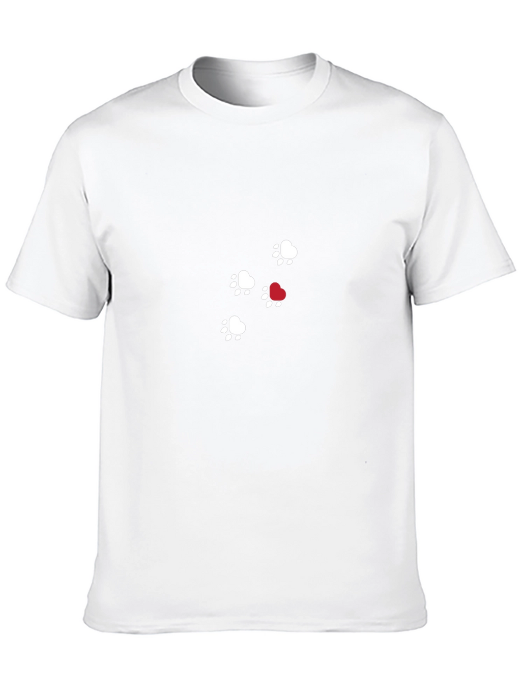Heart Paw Print Black T-Shirt