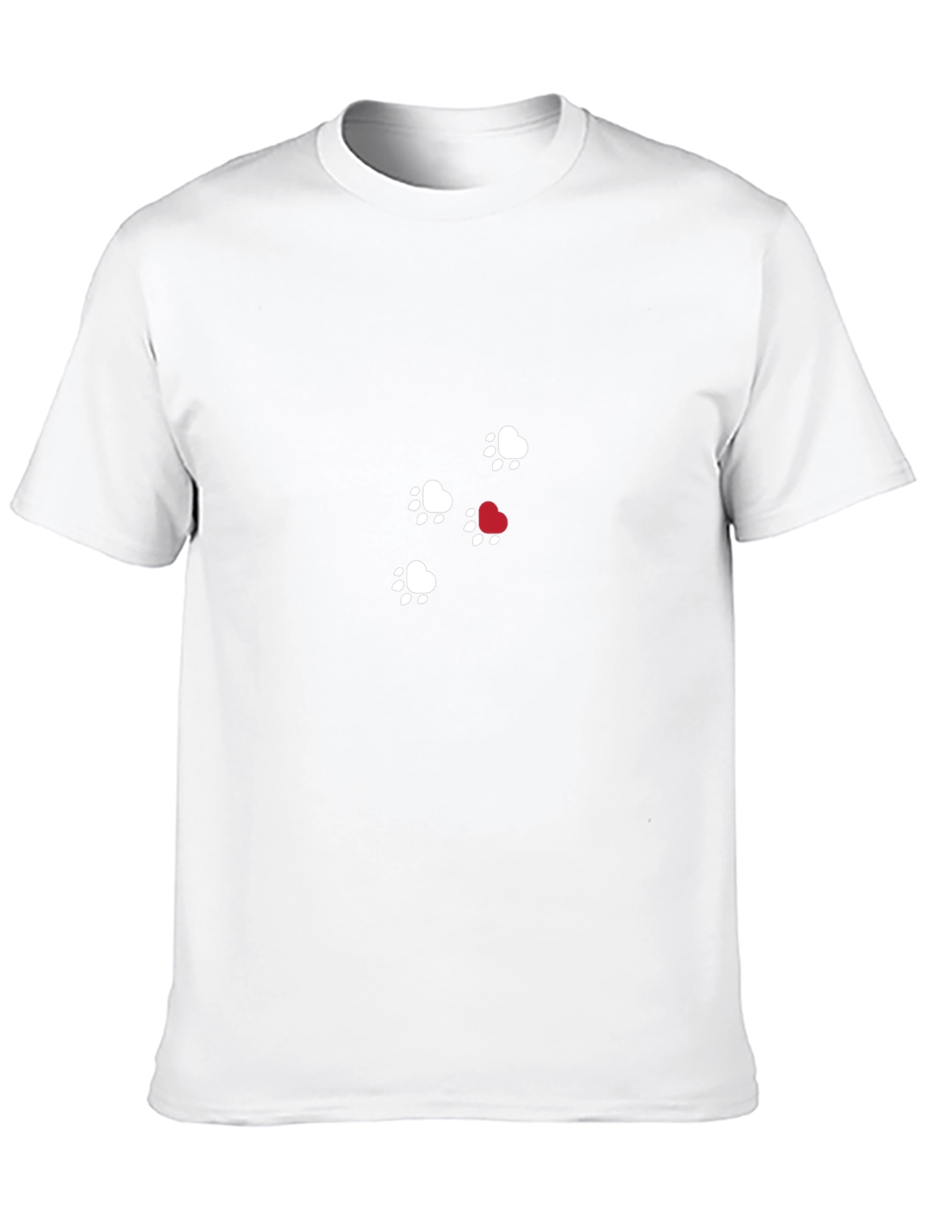 Heart Paw Print Black T-Shirt