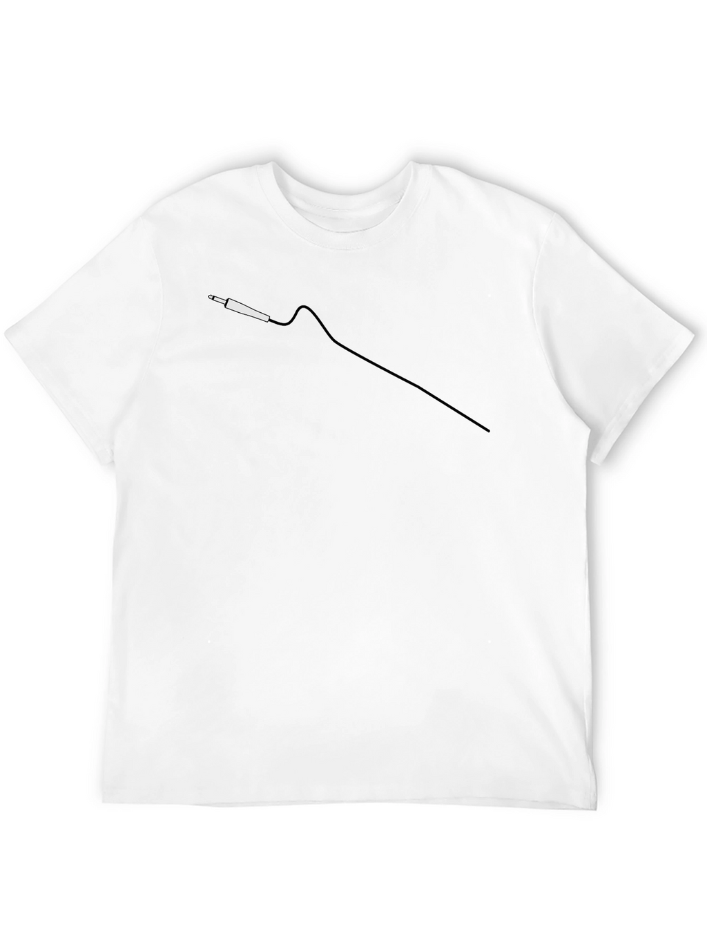 Black T-Shirt with Audio Jack Graphic